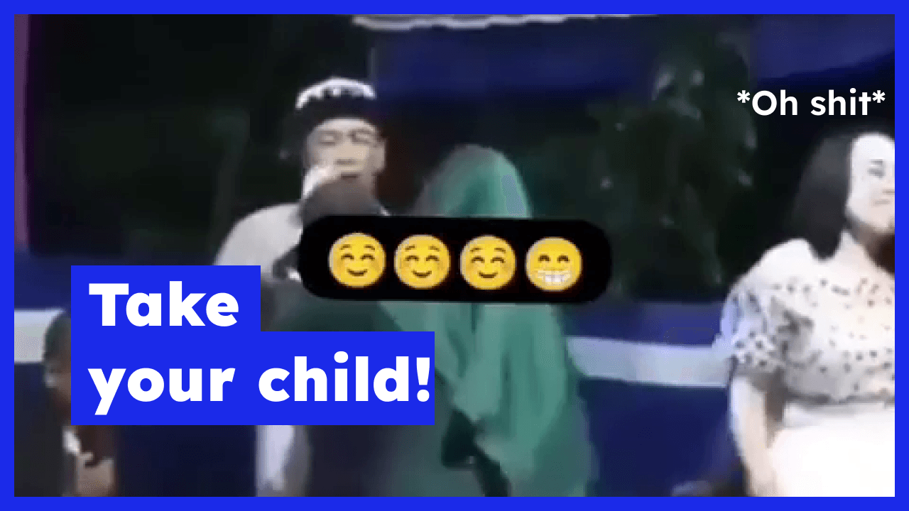 Take your child: Wife stops her husband from having fun with a singer on stage