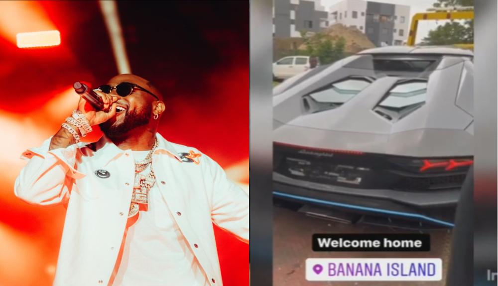 Davido's Christmas present of a Lamborghini 2021 has finally arrived in Nigeria